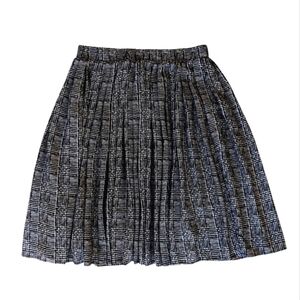 Signature Collection Houndstooth Pleated Full Skirt LARGE 12-14 Black White